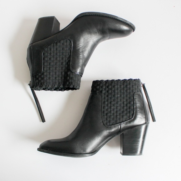 Jessica Simpson Shoes - Jessica Simpson Yeni 10 Black Woven Ankle Boots